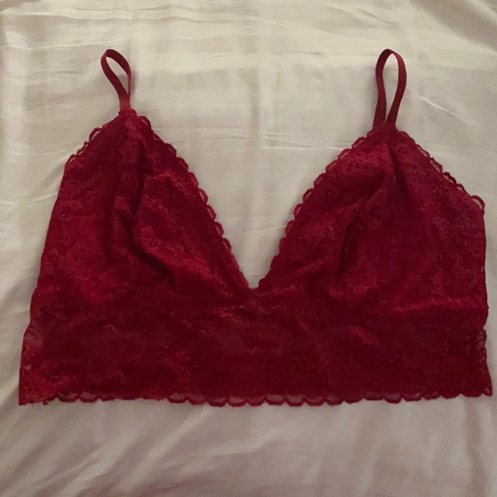 Red lace bralette